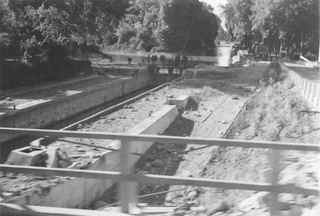 La voie passant sous le pont en 1940